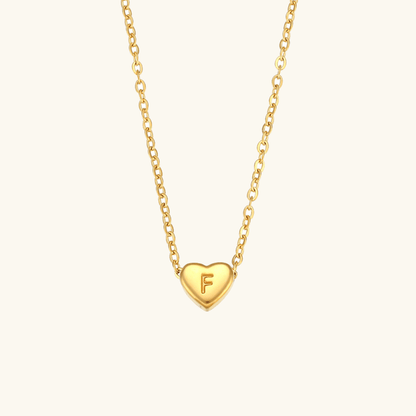 Heart Initial Gold Necklace