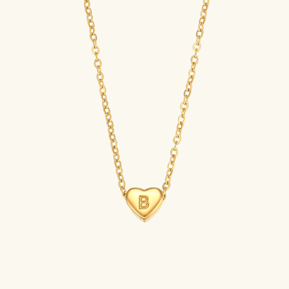 Heart Initial Gold Necklace