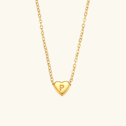 Heart Initial Gold Necklace