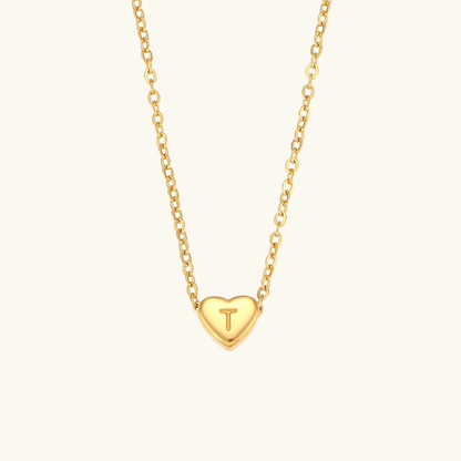 Heart Initial Gold Necklace