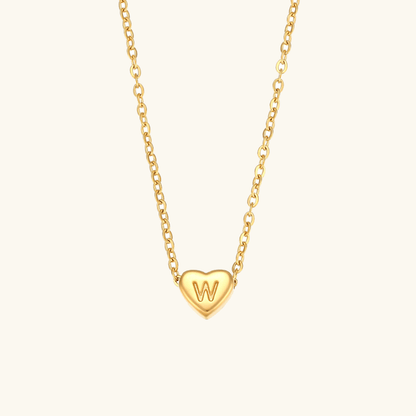 Heart Initial Gold Necklace