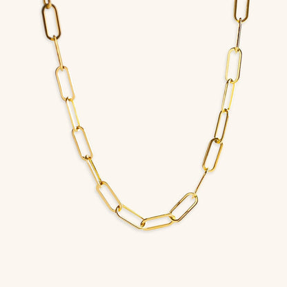 Ria Gold Paperclip Chain Necklace